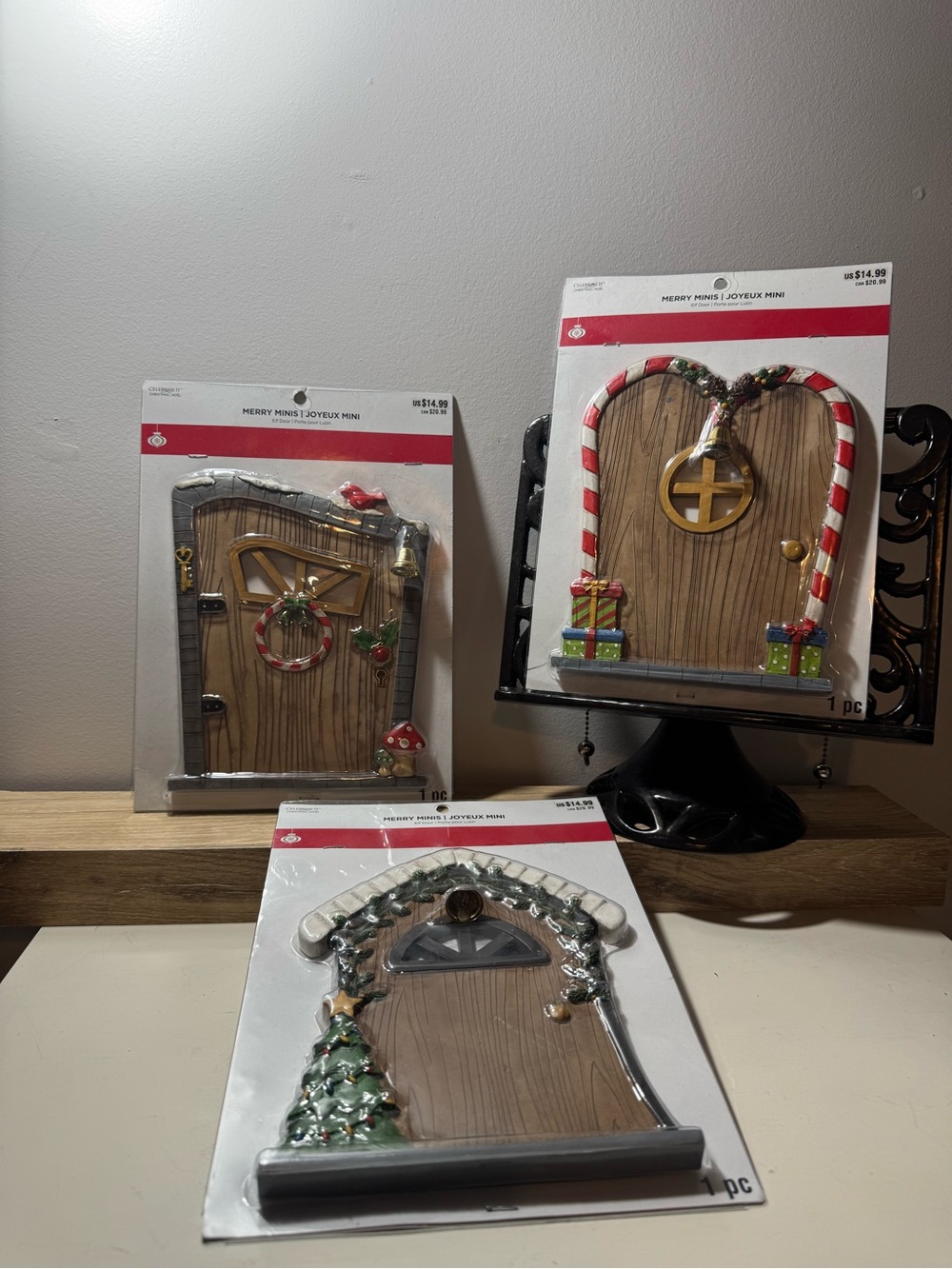 Celebrate It Holiday Fairy Door Set - Brown with Red, Green & White Accents